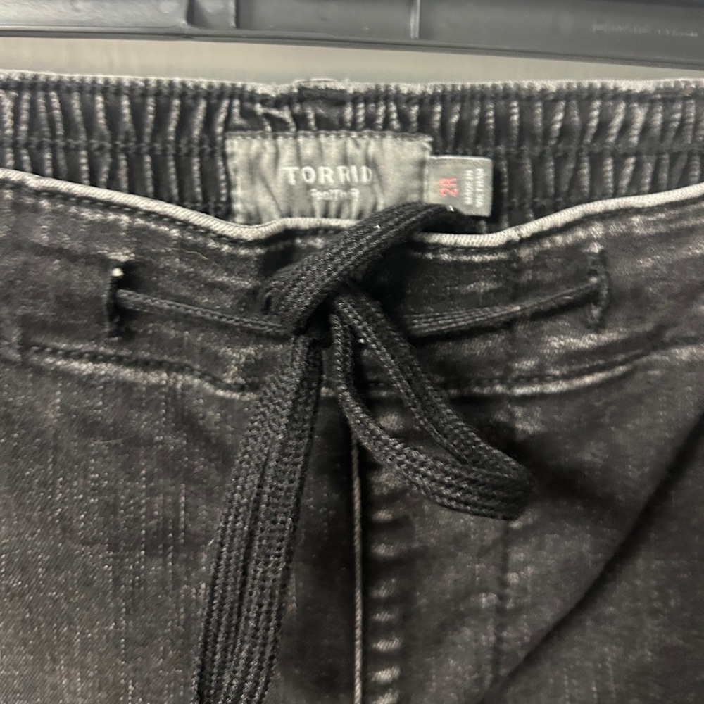 Torrid Black Drawstring Pull-on Denim Jeans Size 2R 18-20